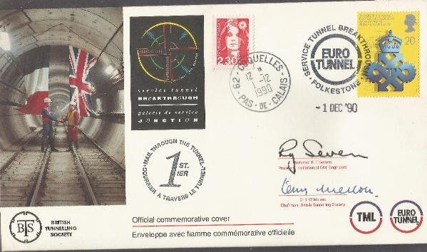 Great Britain/France Eurotunnel 12-1-90 Signed