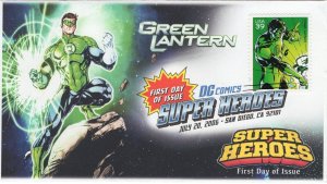 AO-4084b-1, 2006, DC Comics Super Heroes, Green Lantern, FDC, Add-on Cachet. Dig