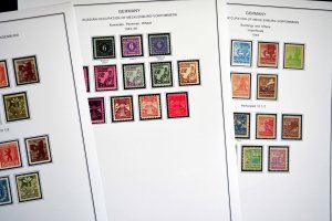 COLOR PRINTED OCCUPIED GERMANY 1945-1949 STAMP ALBUM PAGES (50 illustr. pages)