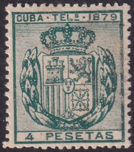 Cuba 1879 telégrafo Ed 48 telegraph MNG(*)