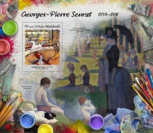 Maldives - 2017 Georges Seurat - Stamp Souvenir Sheet - MLD17310b