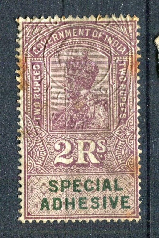 INDIA; Early 1900s GV Portrait type Revenue issues fine used 2R. value