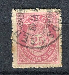 NORWAY; Early 1900s fine used Numeral issue 25ore. fine Shade + Postmark