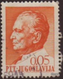 Yugoslavia 1967 Sc#860 5din Orange Marshal Tito USED-VF