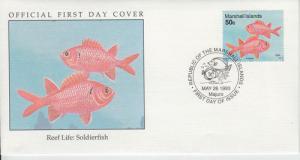 1993 Marshall Is Reef Life - Soldierfish Scott 435 FDC