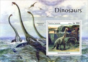 SIERRA LEONE - 2023 - Dinosaurs - Perf Souv Sheet - Mint Never Hinged