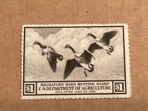 US REVENUE #RW3 DUCK STAMP VF UNUSED no gum 1936 cat $90.00