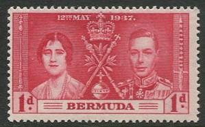 Bermuda - Scott 115 - Coronation Issue -1937 - MNH  - Single 1p Stamp