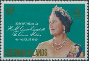 Solomon Islands 1980 SG421 45c Queen Mother Birthday MNH