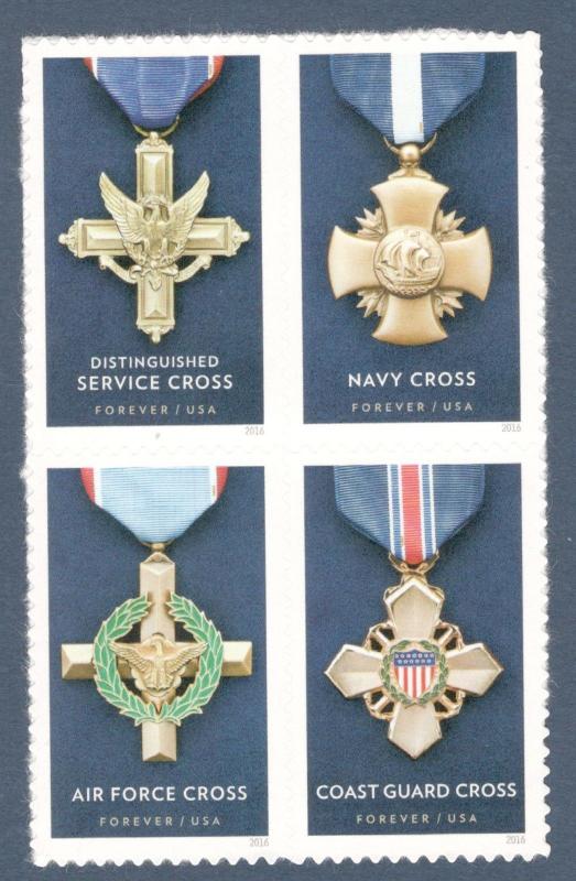 5065-68 The Service Cross Medals Block Of 4 Mint/nh FREE SHIPPING