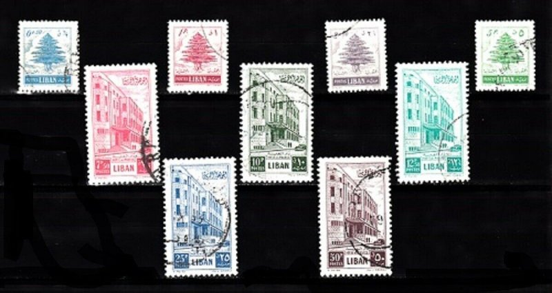 LEBANON STAMPS - LIBAN USED SC# 266-274