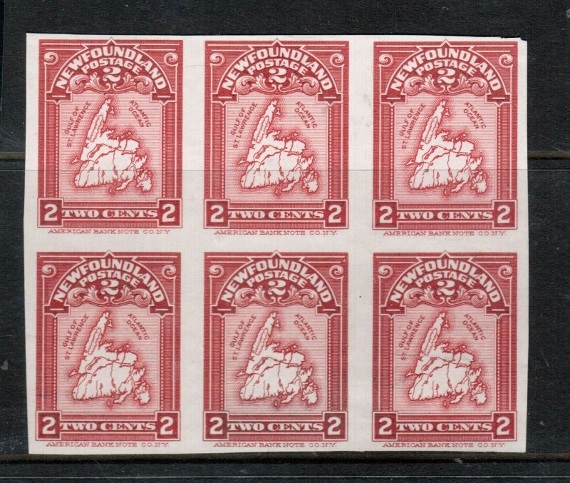 Newfoundland #86P Very Fine Proof Block Of Six On India Paper