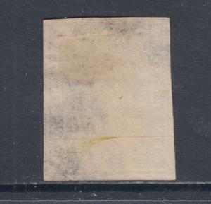 Switzerland Sc 31 used 1855 1fr Helvetia w/ yellow Silk Thread