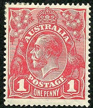 Australia SG49 1d Carmine-Pink wmk 6a M/M