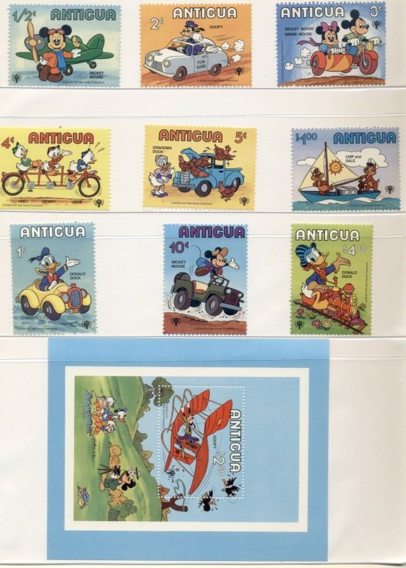 DISNEY STAMPS, 8 DIFFERENT SETS FROM DIFFERENT COUNTRIES IN FOLDERS