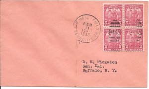 USA - 1932 - Arbor Day Scott 717 block on cover