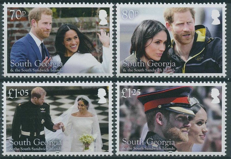 South Georgia & Sandwich Isl 2018 MNH Prince Harry & Meghan 4v Royalty Stamps