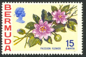BERMUDA 1970 QE2 15c FLOWERS Pictorial Sc 264 MNH