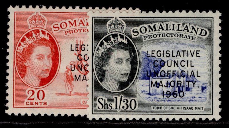 SOMALILAND PROTECTORATE QEII SG151-152, complete set, M MINT.