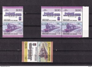 St Vincent Grenadines 1984 Pair Se-tenant Locomotives MNH 16109