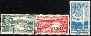 Danzig - Scott # 216 - 218, used