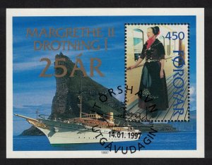 Faroe Is. Silver Jubilee of Queen Margrethe MS FDC 1997 Canc SG#MS320