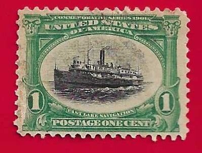 US SCOTT#294 1901 1c LAKE NAVIGATION - USED