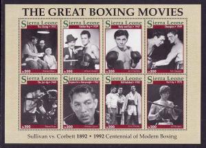 Sierra Leone-Sc#1610-unused NH sheet-Cinema-Great Boxing mov