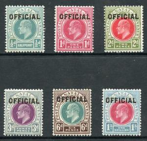 Natal SGO1/O6 KEVII Set of 6 Opt OFFICIAL (1/2d tone spot) M/M