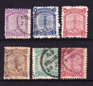 NEW ZEALAND 1891 GOVT LIFE SET 6 FU SG L1-6