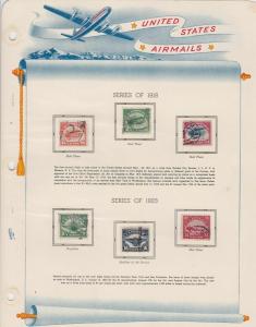 united states 1918 &1923 airmail stamps on album  page ref r8990