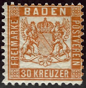 Baden #25 Mint OG Fine SCV$27.50...Win a Bargain!