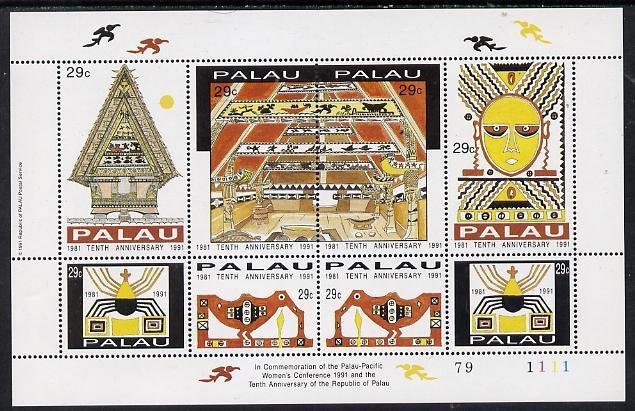 PALAU - 1991 - Womens Conference - Perf 8v Sheet - Mint Never Hinged