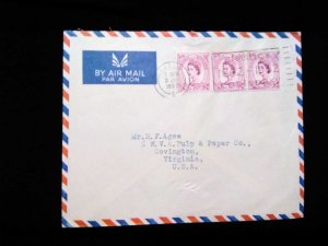 J) 1962 ENGLAND, MULTIPLEN STAMPS, AIRMAIL, CIRCULATED COVER, FROM ENGLAND TO VI