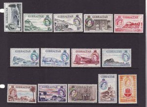 Gibraltar-Sc#132-45- id3-unused hinged QEII definitive set-1953-