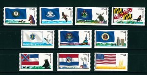 US Scott #  4293 - 4302  / 2009 Flags Of Our Nation Set of Singles MNH