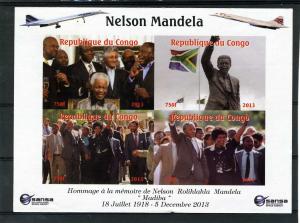 Congo 2013 Nelson Mandela Concorde Sheet Imperforated mnh.vf