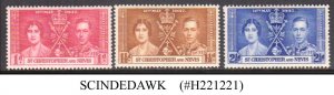 ST. CHRISTOPHER & NEVIS - 1937 KGVI CORONATION - 3V - MINT NH