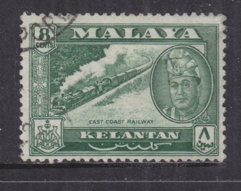 KELANTAN, 1962 Sultan Yahya Petra 8c. Myrtle Green used.