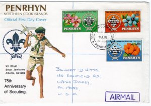 Penrhyn Island 1983 Sc 219-221 FDC-1