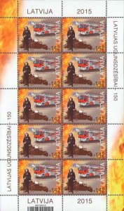 Latvia 2015 MNH Stamps Mini Sheet Scott 912 Fire Fighting Car