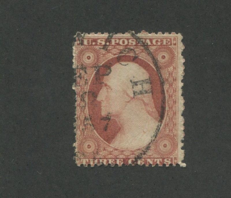 1857 United States Postage Stamp #25A Used Position 59R2L APS Certified