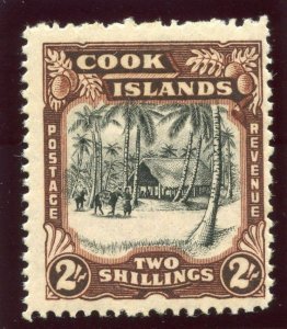 Cook Islands 1944 KGVI 2s black & red-brown MLH. SG 144. Sc 123.