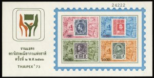 Thailand #679a, 1973 Thaipex souvenir sheet, never hinged