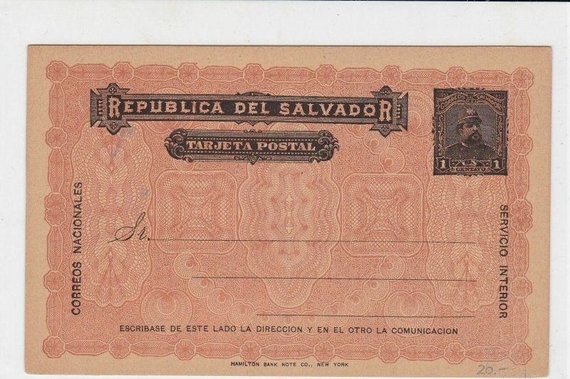 Republica Del Salvador UNUSED Stamps Card ref R 16286 