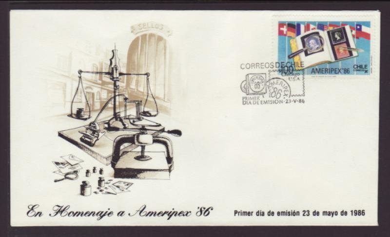 Chile 721 Ameripex 1986 U/A FDC