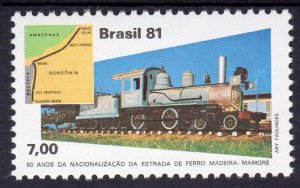 Brazil 1981 Sc#1750 MADEIRA-MAMORE RAILROAD - TRAIN Single MNH