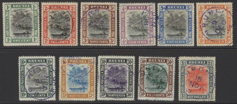 BRUNEI SG23/33 1907-10 DEFINITIVE SET FINE USED