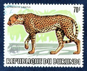[sto685] BURUNDI 1983 Scott#599a used 70FR Cheetah ANIMAL WWF