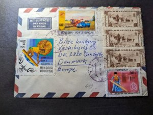 1980 Mongolia Airmail Cover Ulaanbataar to Denmark